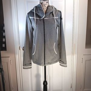 Roxy Full Zip Hoodie Sweater Jacket Athleisure Gray Women's Size S NWOT